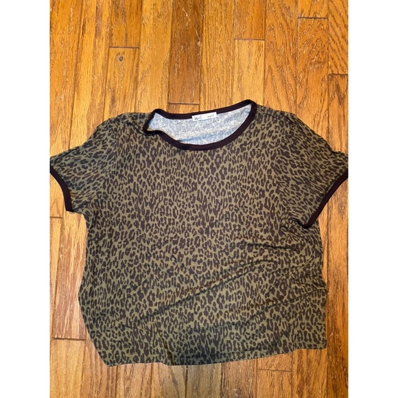 Leopard Print Ringer Tee - Picture 1 of 1